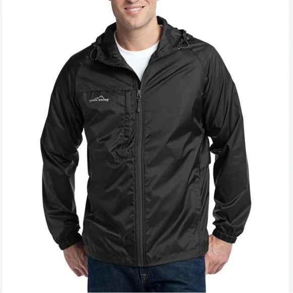 ✨24. Eddie Bauer Black Packable Wind Jacket men’s size 2XL - Picture 1 of 8